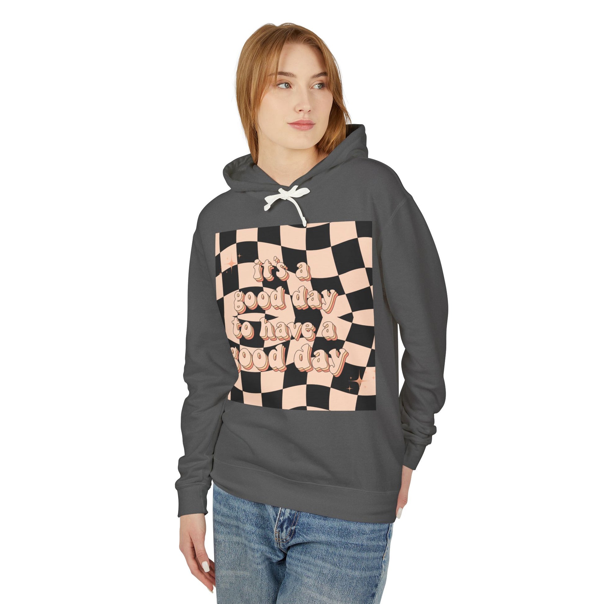 Good Day Lightweight Hoodie, Casual Sweatshirt, Unisex Pullover, Cozy Lounge Wear, Perfect Gift, Inspirational Apparel