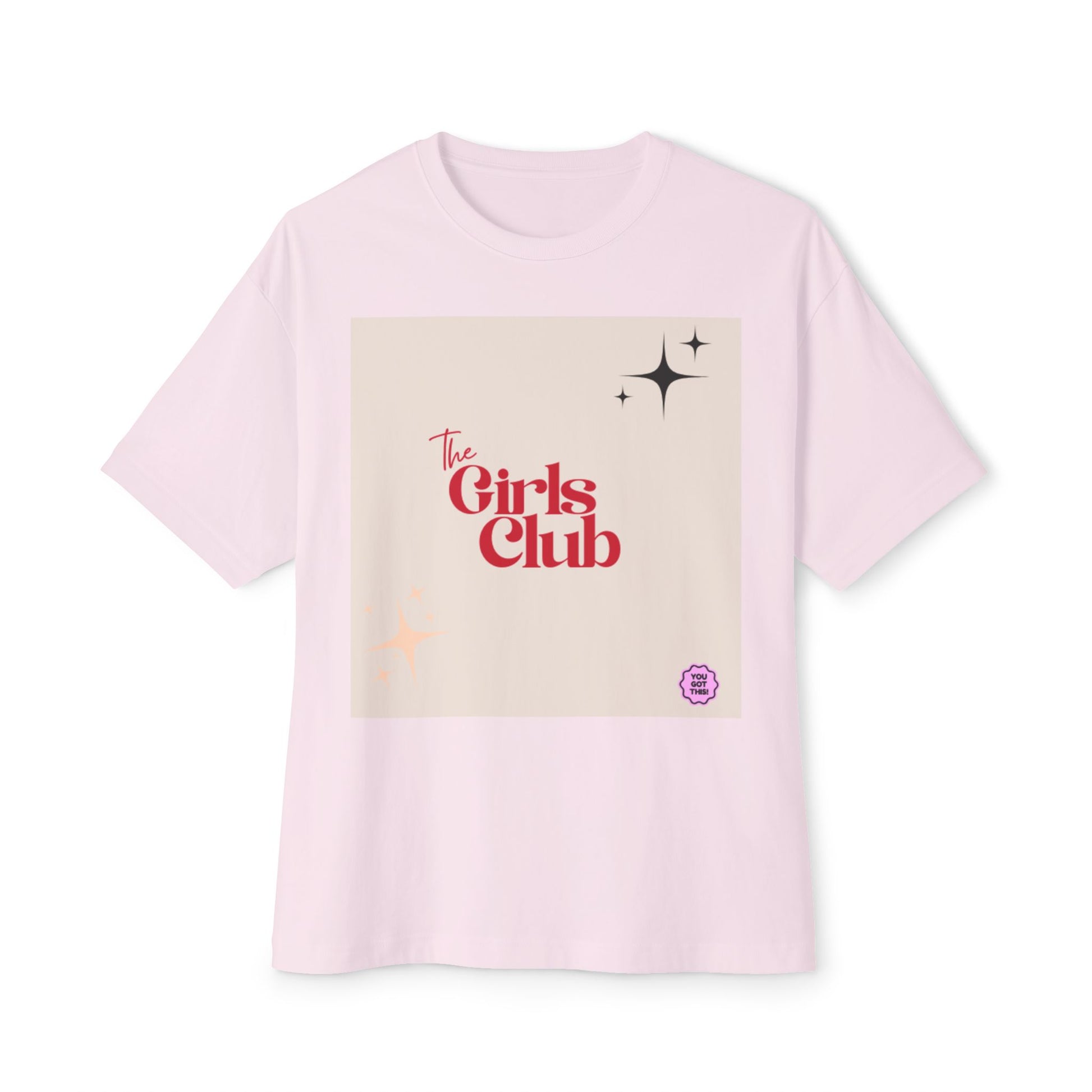 Girls Club Oversized Tee, Comfortable Casual Tee, Trendy Streetwear, Gift for Friends, Soft Pink T-Shirt, Lounge Wear