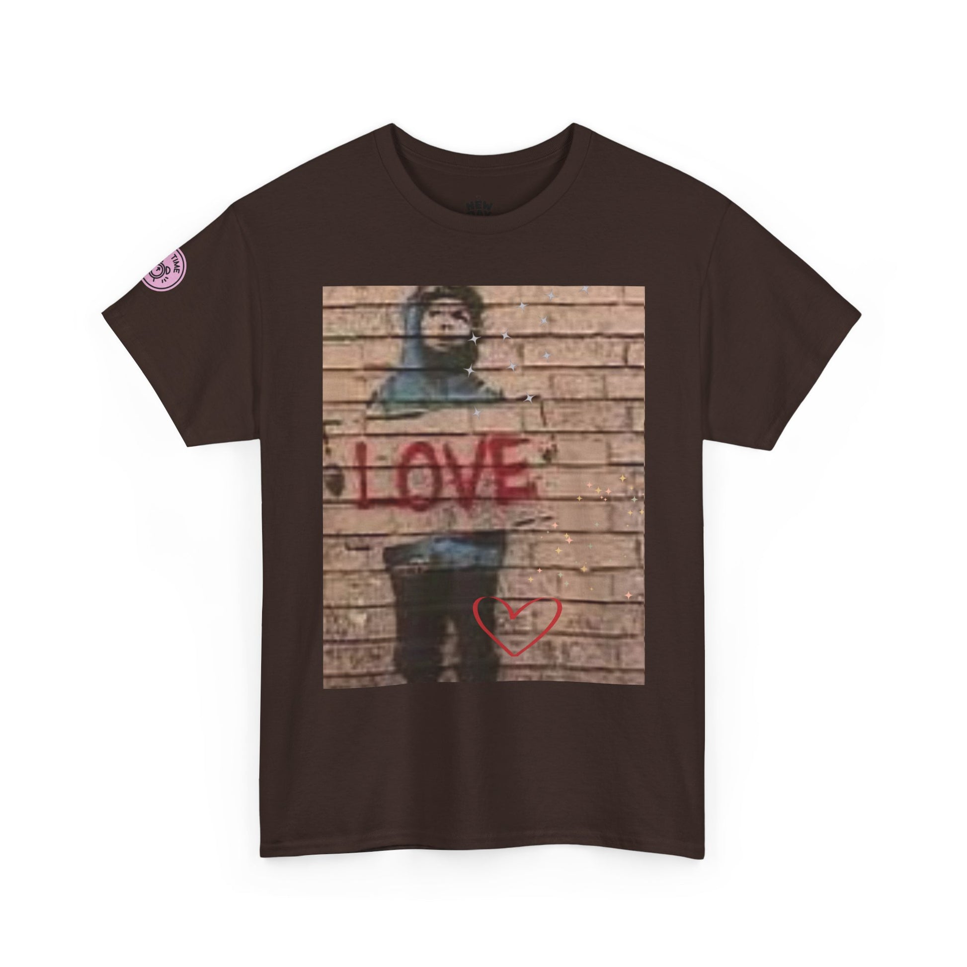 Love-Themed Unisex Heavy Cotton Tee, Casual Wear, Street Art Tee, Gift for Him/Her, Statement Shirt, Everyday Fashion