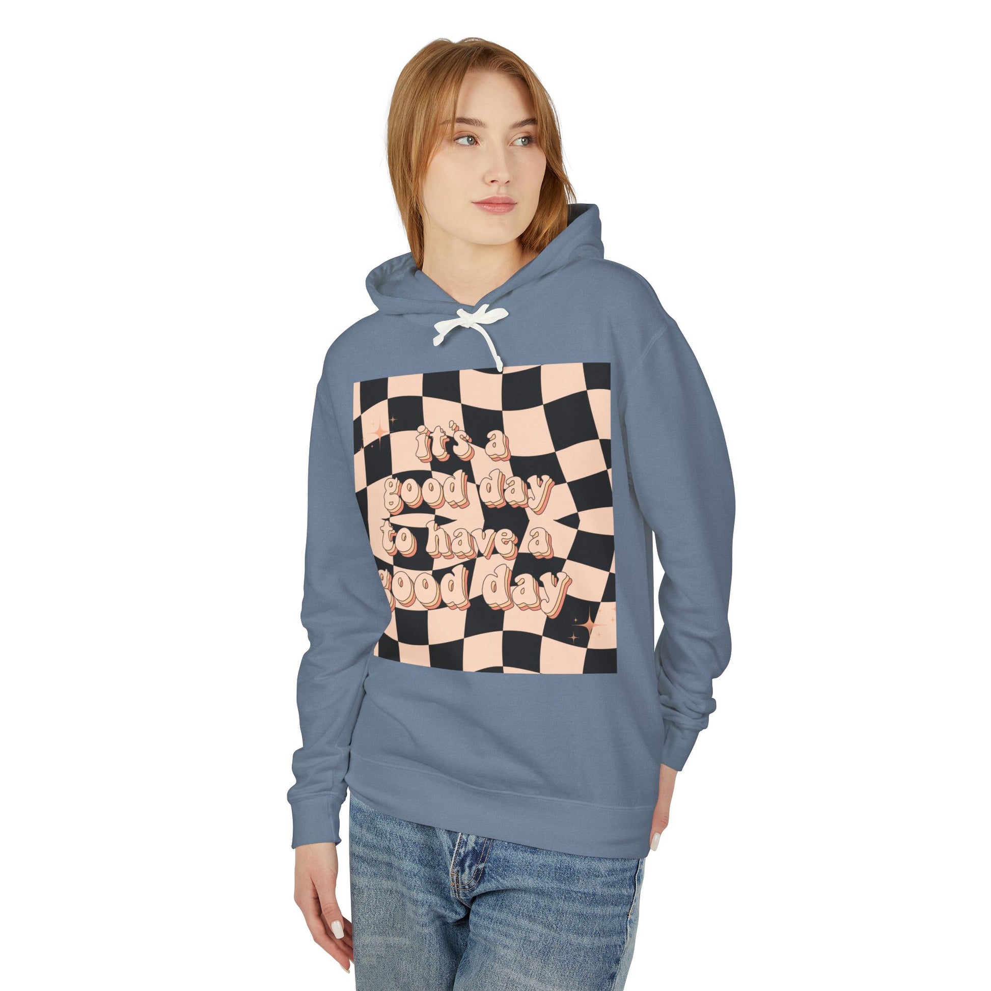 Good Day Lightweight Hoodie, Casual Sweatshirt, Unisex Pullover, Cozy Lounge Wear, Perfect Gift, Inspirational Apparel