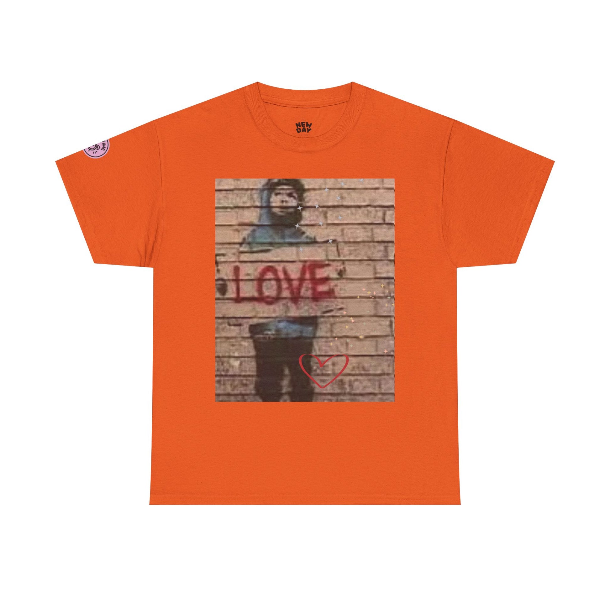 Love-Themed Unisex Heavy Cotton Tee, Casual Wear, Street Art Tee, Gift for Him/Her, Statement Shirt, Everyday Fashion