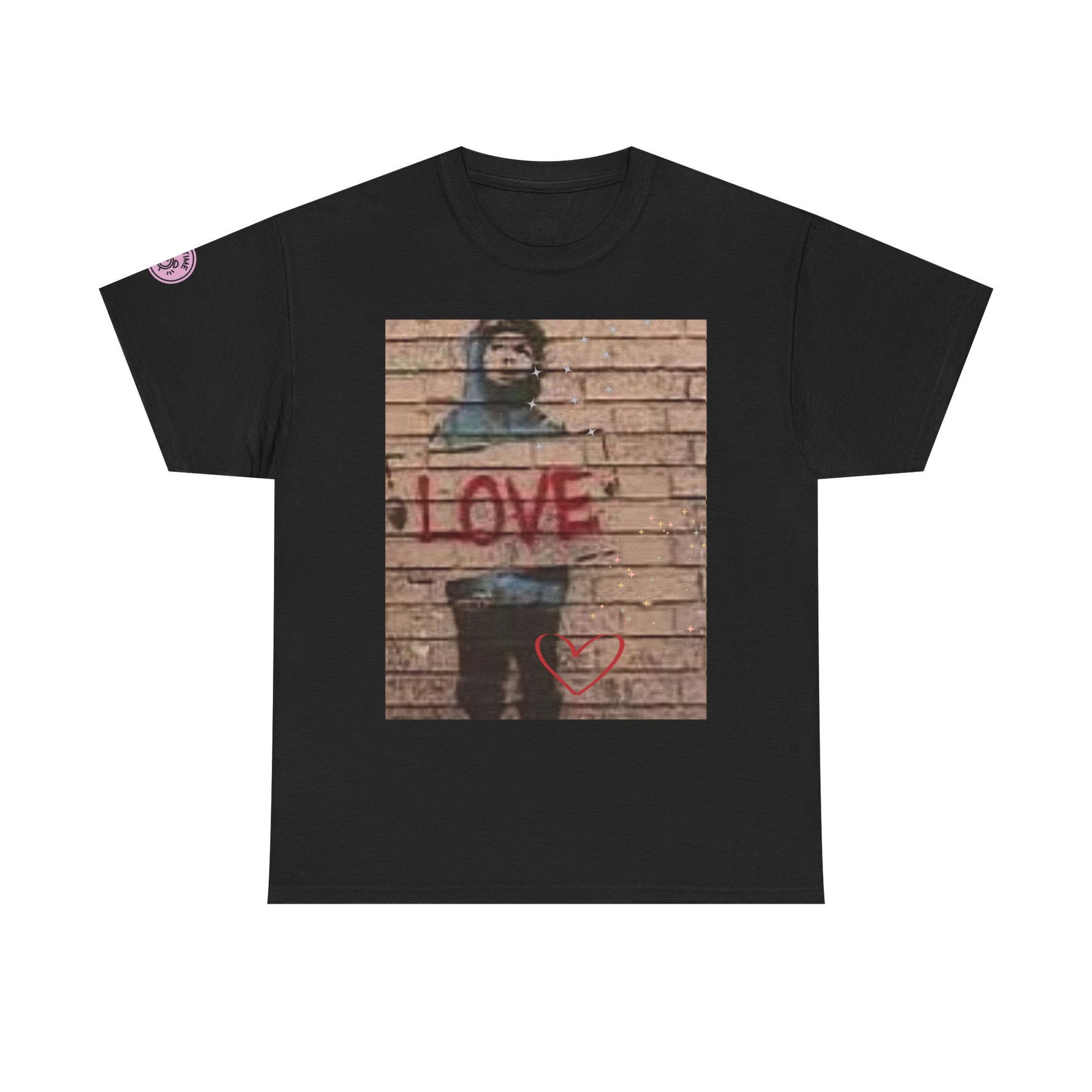 Love-Themed Unisex Heavy Cotton Tee, Casual Wear, Street Art Tee, Gift for Him/Her, Statement Shirt, Everyday Fashion
