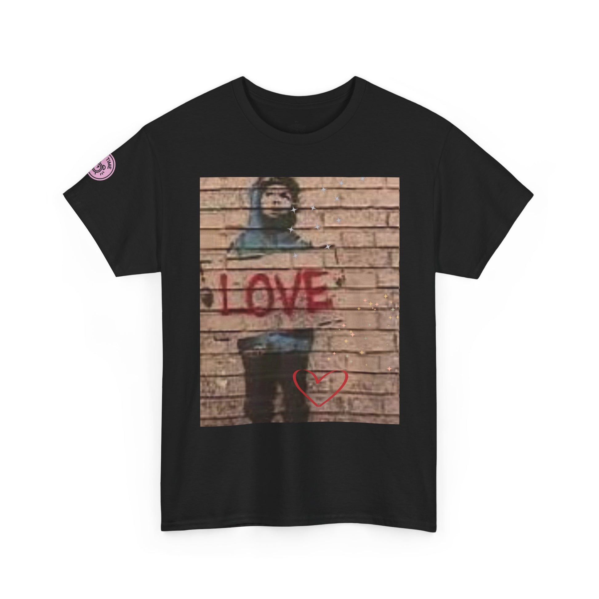 Love-Themed Unisex Heavy Cotton Tee, Casual Wear, Street Art Tee, Gift for Him/Her, Statement Shirt, Everyday Fashion