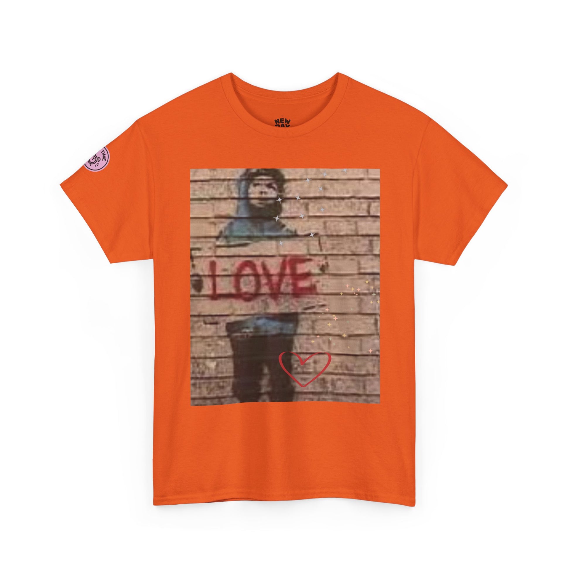 Love-Themed Unisex Heavy Cotton Tee, Casual Wear, Street Art Tee, Gift for Him/Her, Statement Shirt, Everyday Fashion