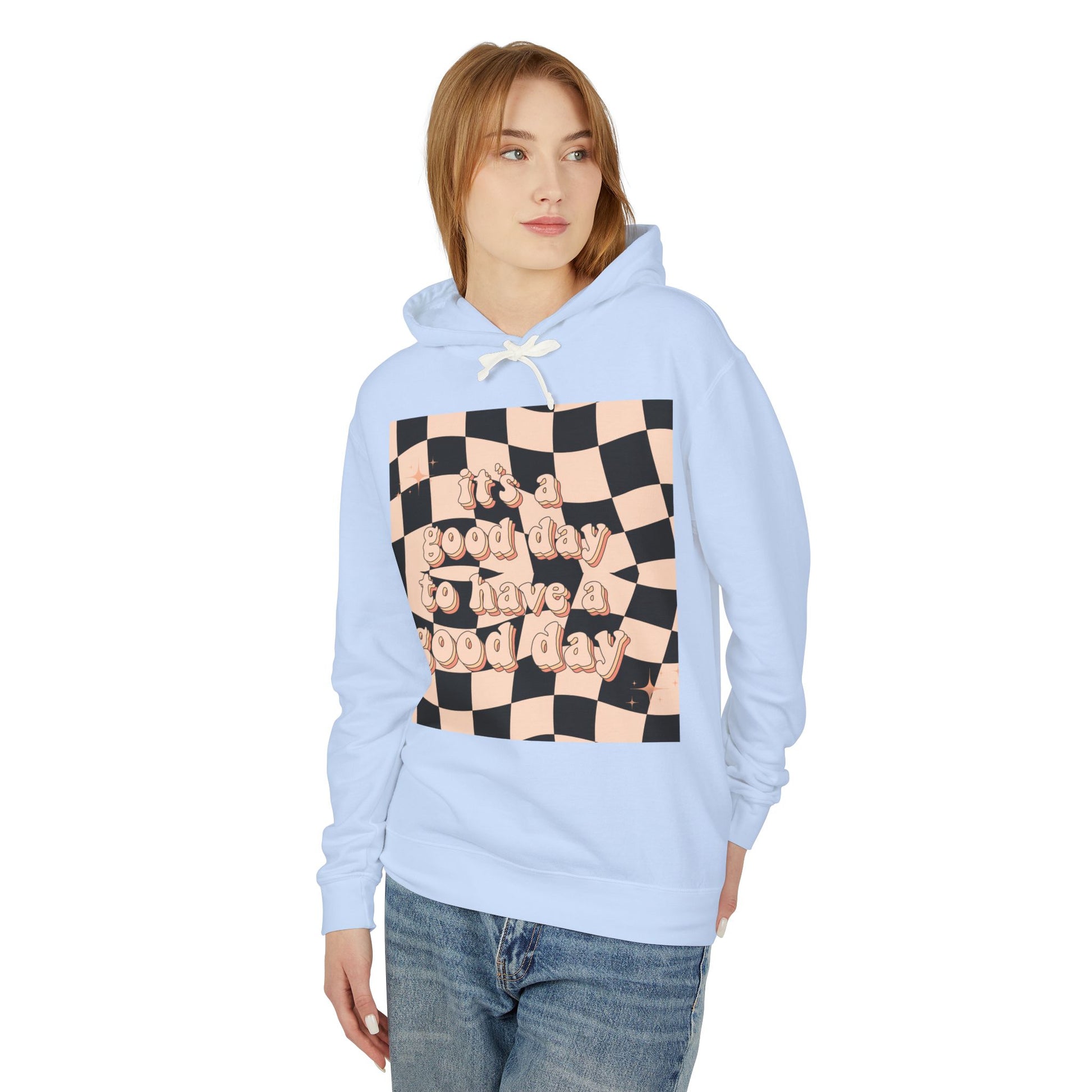 Good Day Lightweight Hoodie, Casual Sweatshirt, Unisex Pullover, Cozy Lounge Wear, Perfect Gift, Inspirational Apparel