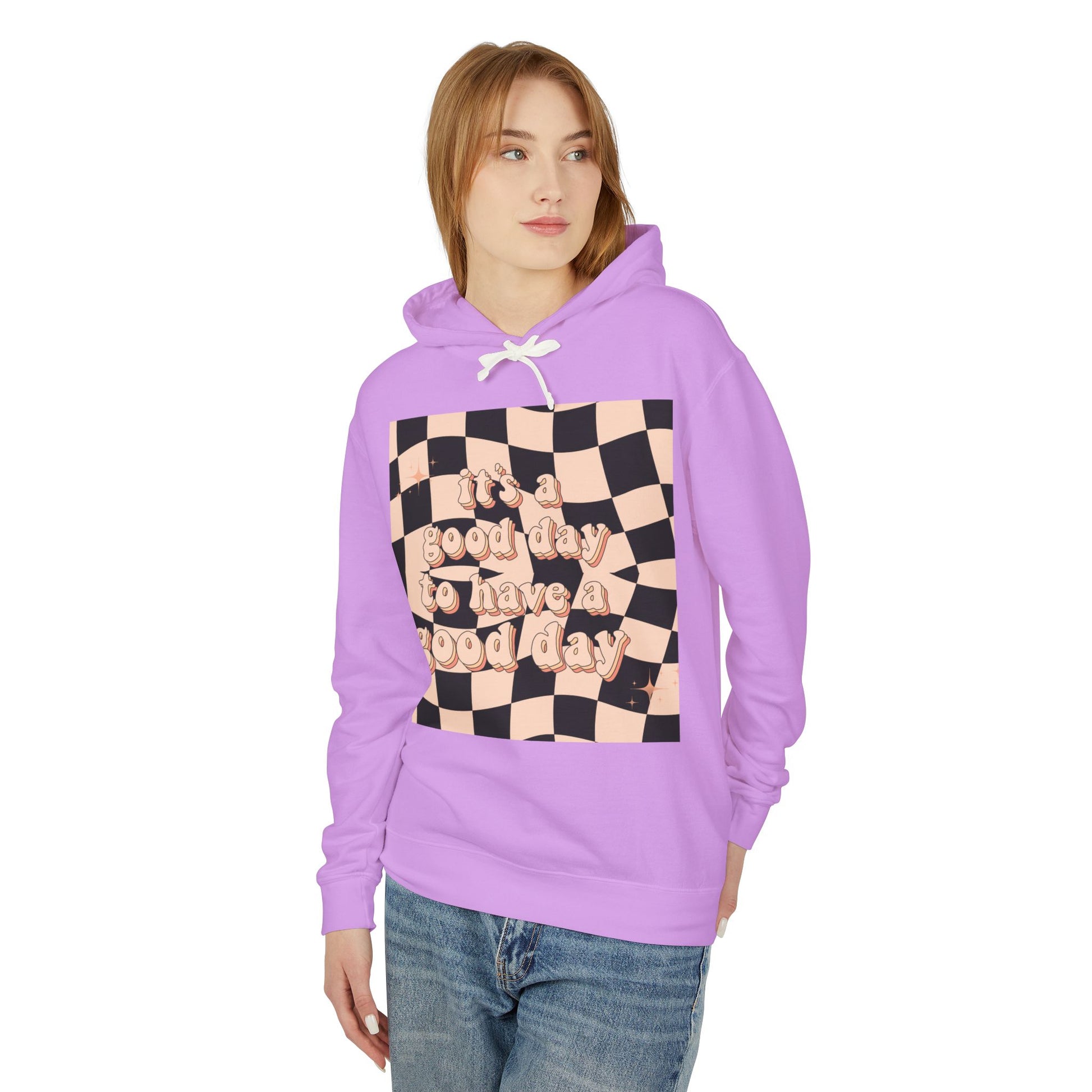 Good Day Lightweight Hoodie, Casual Sweatshirt, Unisex Pullover, Cozy Lounge Wear, Perfect Gift, Inspirational Apparel
