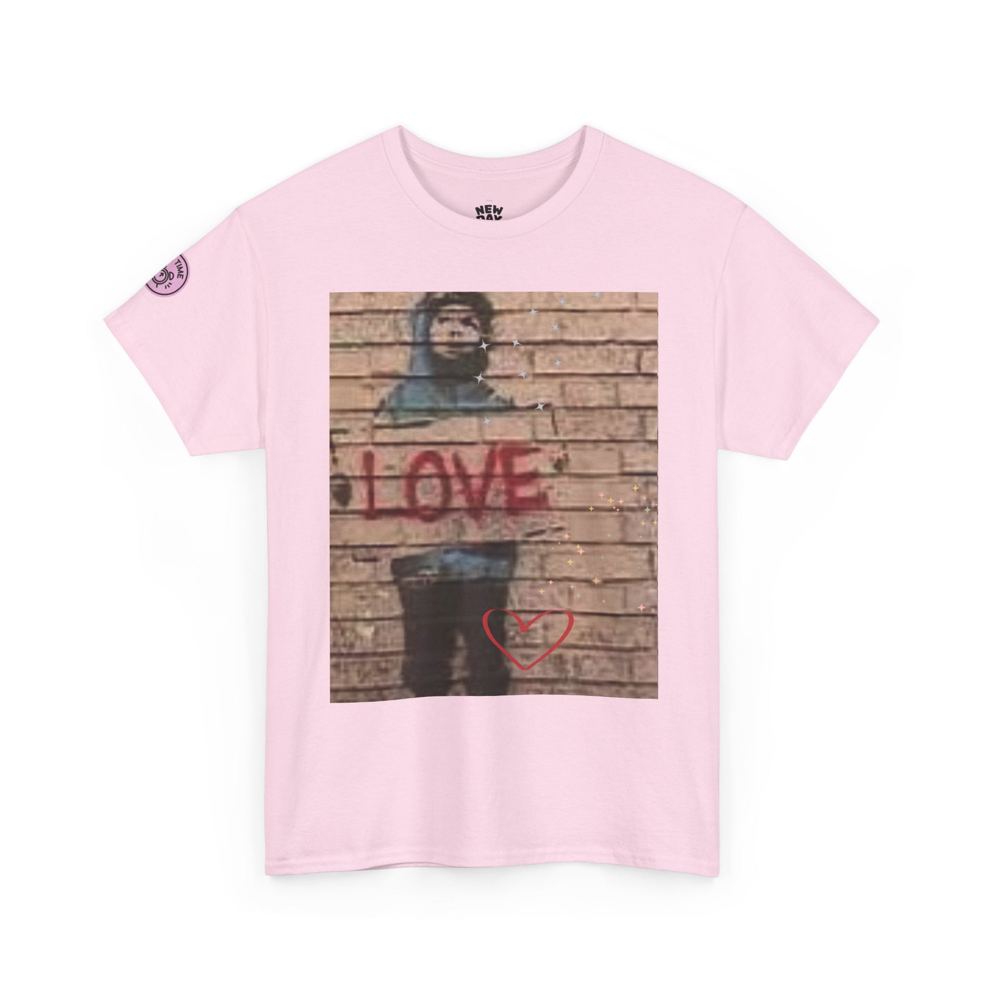 Love-Themed Unisex Heavy Cotton Tee, Casual Wear, Street Art Tee, Gift for Him/Her, Statement Shirt, Everyday Fashion