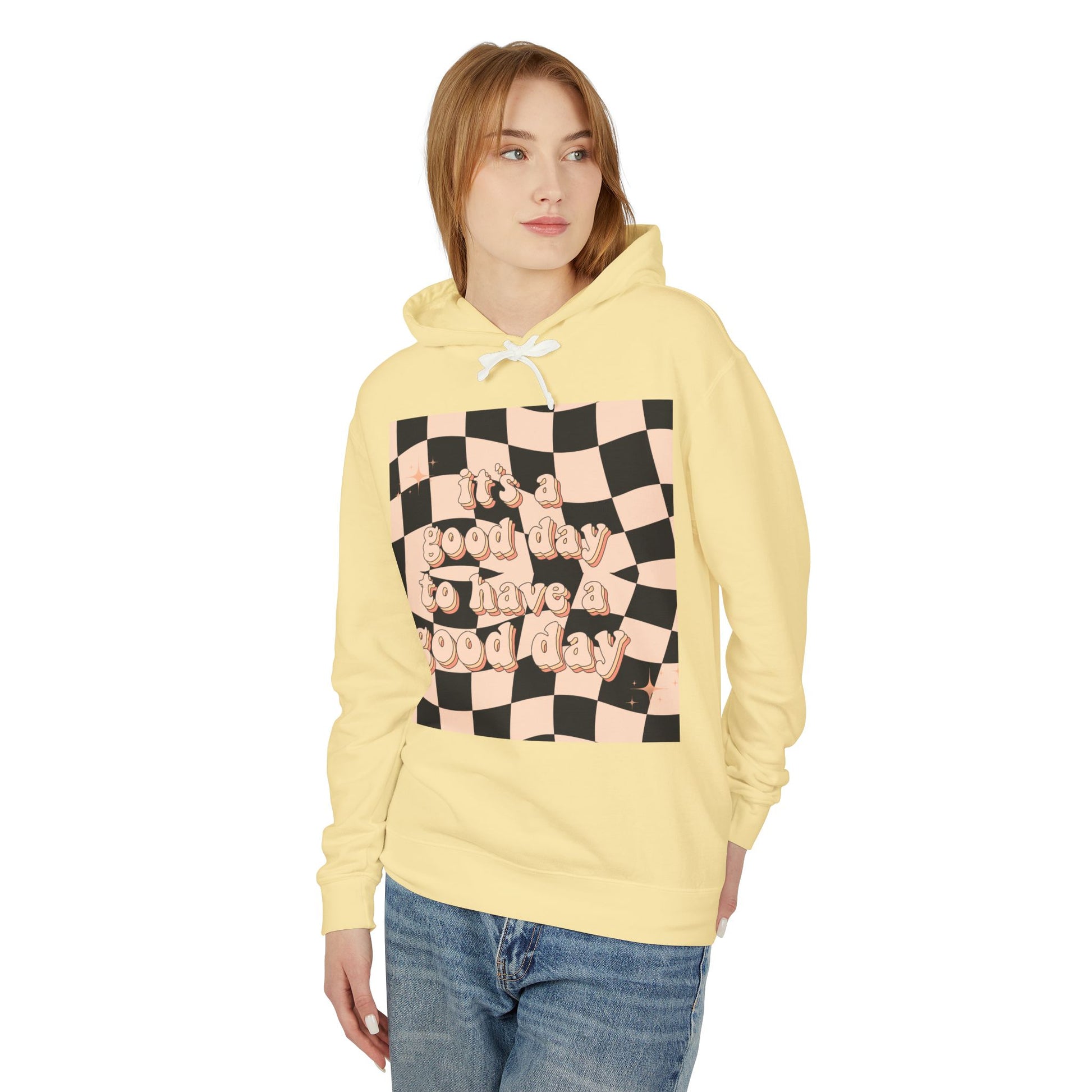 Good Day Lightweight Hoodie, Casual Sweatshirt, Unisex Pullover, Cozy Lounge Wear, Perfect Gift, Inspirational Apparel