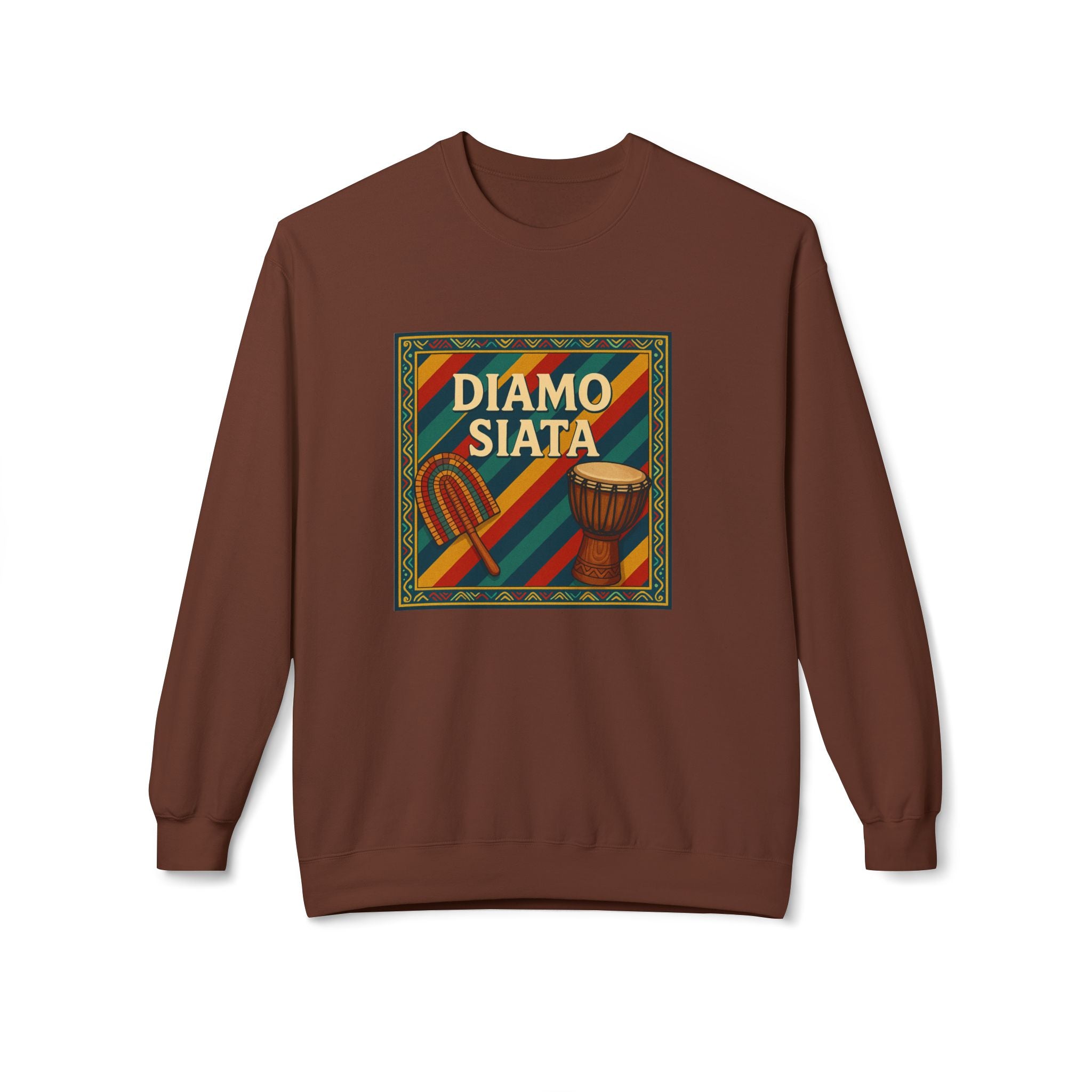 Diamo Siata Crewneck Sweatshirt – African Drum & Kora Graphic