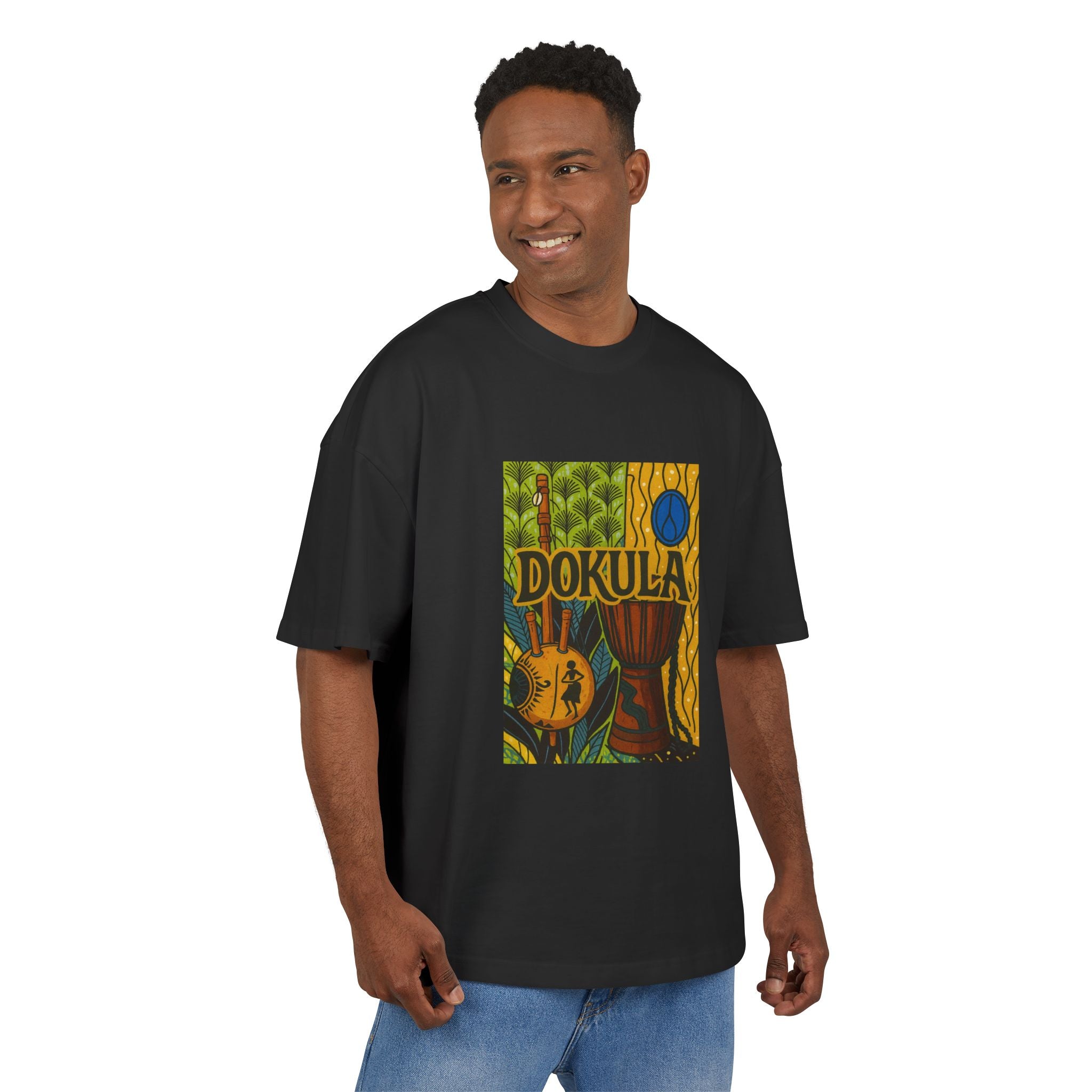 Dokula Guitar Art Tee — Tropical Vintage Music Graphic T-Shirt