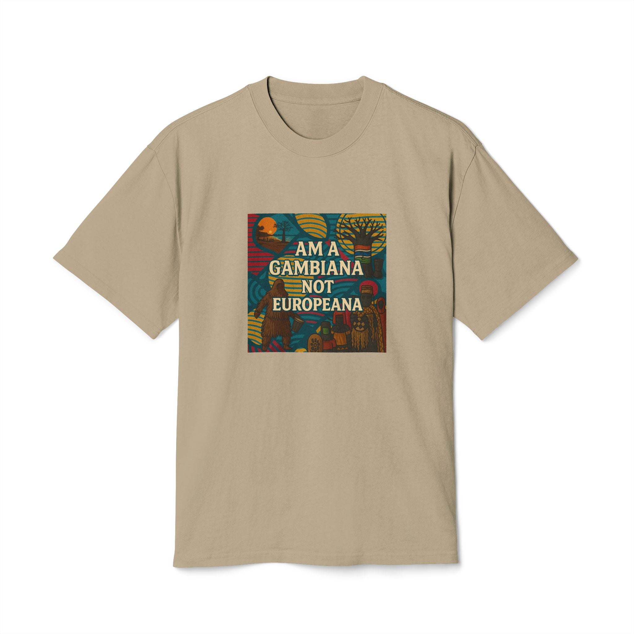 Gambiana Pride Tee – "I Am a Gambiana Not Europeana" Vintage-Style Graphic Shirt