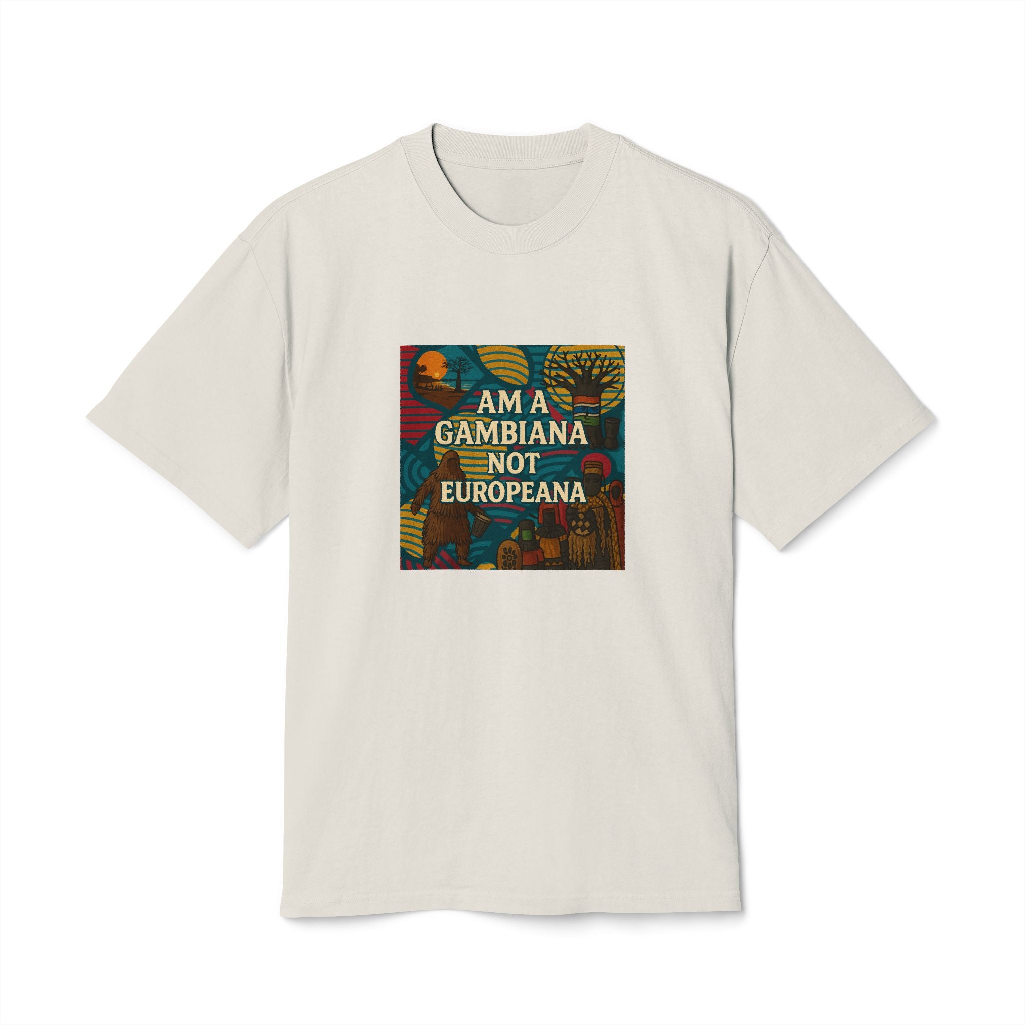 Gambiana Pride Tee – "I Am a Gambiana Not Europeana" Vintage-Style Graphic Shirt