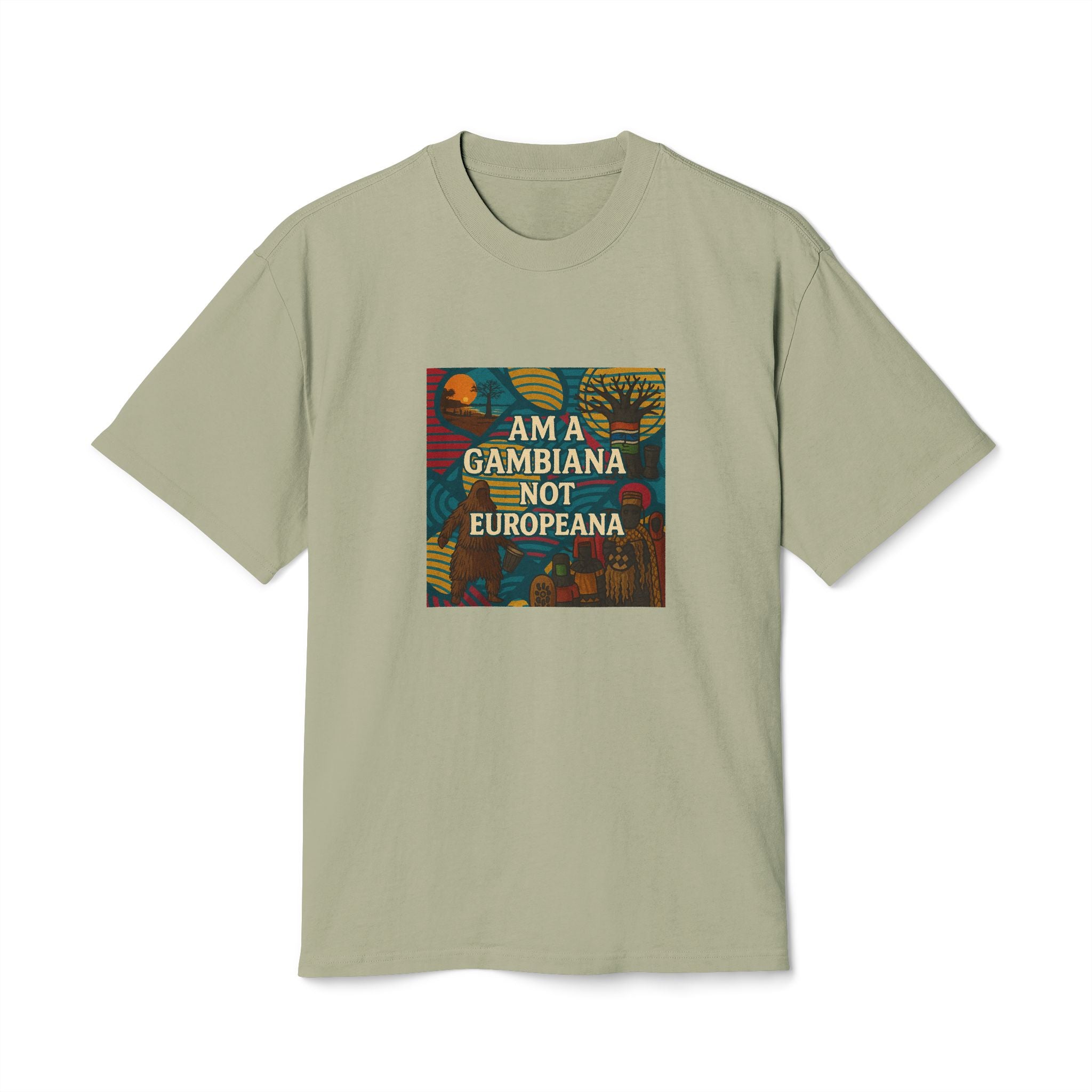 Gambiana Pride Tee – "I Am a Gambiana Not Europeana" Vintage-Style Graphic Shirt
