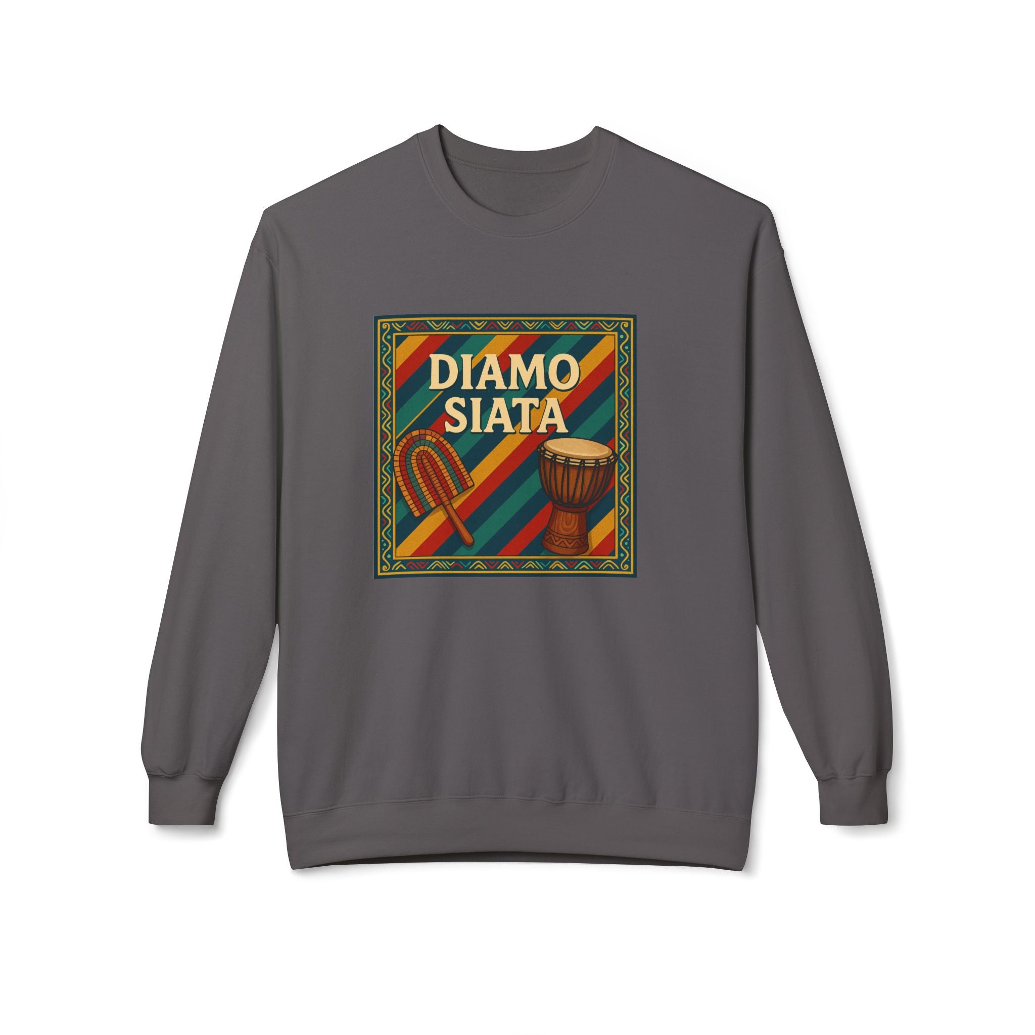 Diamo Siata Crewneck Sweatshirt – African Drum & Kora Graphic