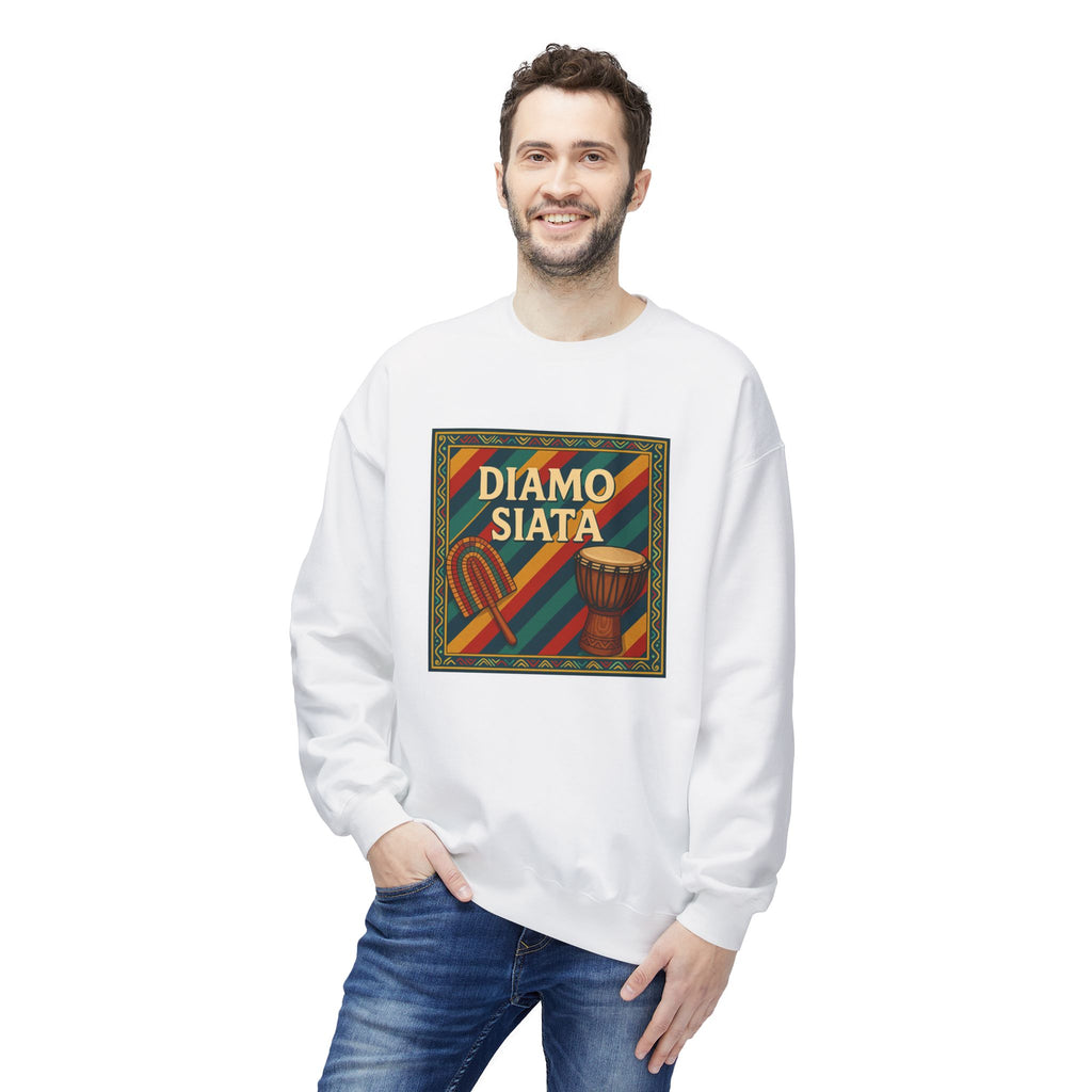 Diamo Siata Crewneck Sweatshirt – African Drum & Kora Graphic