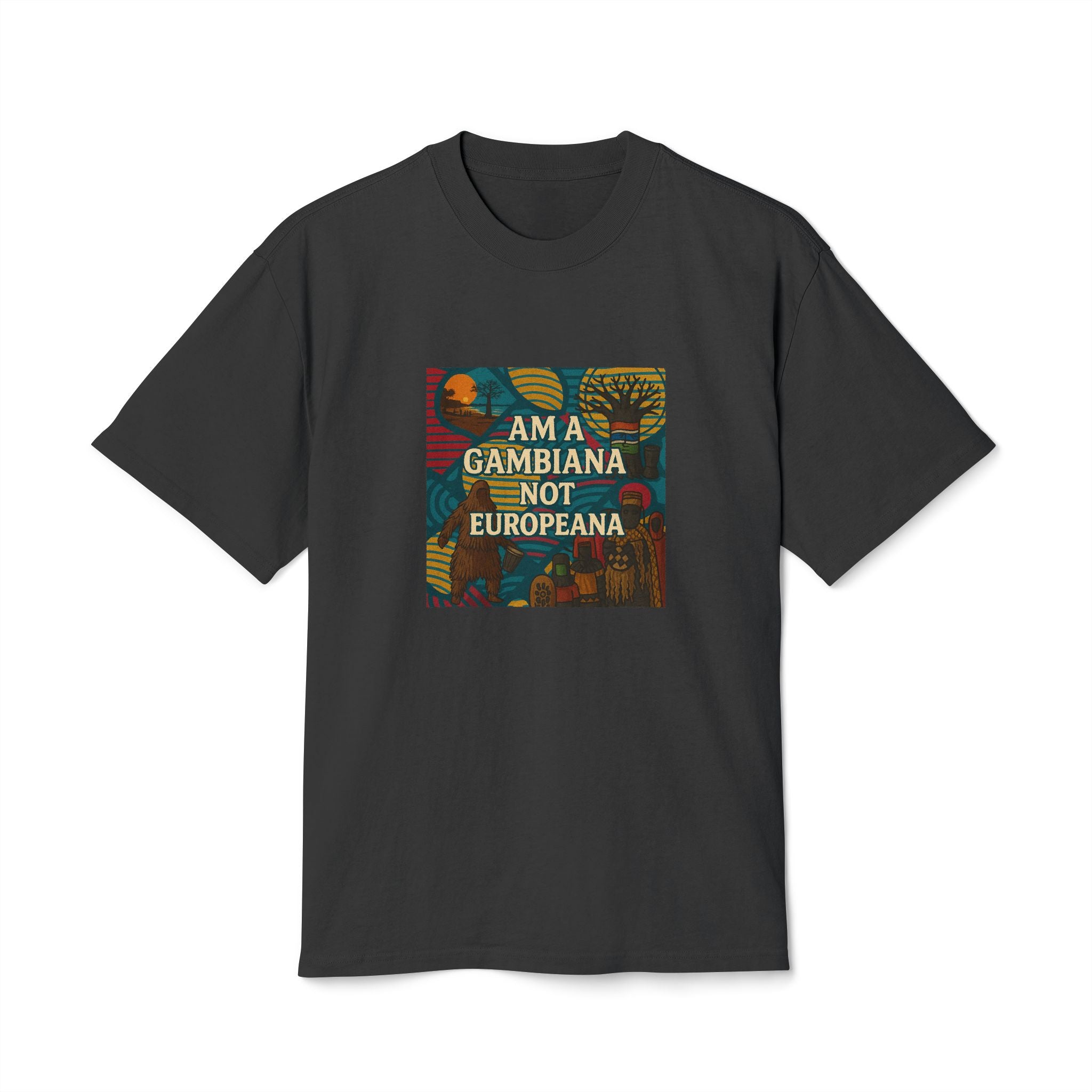 Gambiana Pride Tee – "I Am a Gambiana Not Europeana" Vintage-Style Graphic Shirt