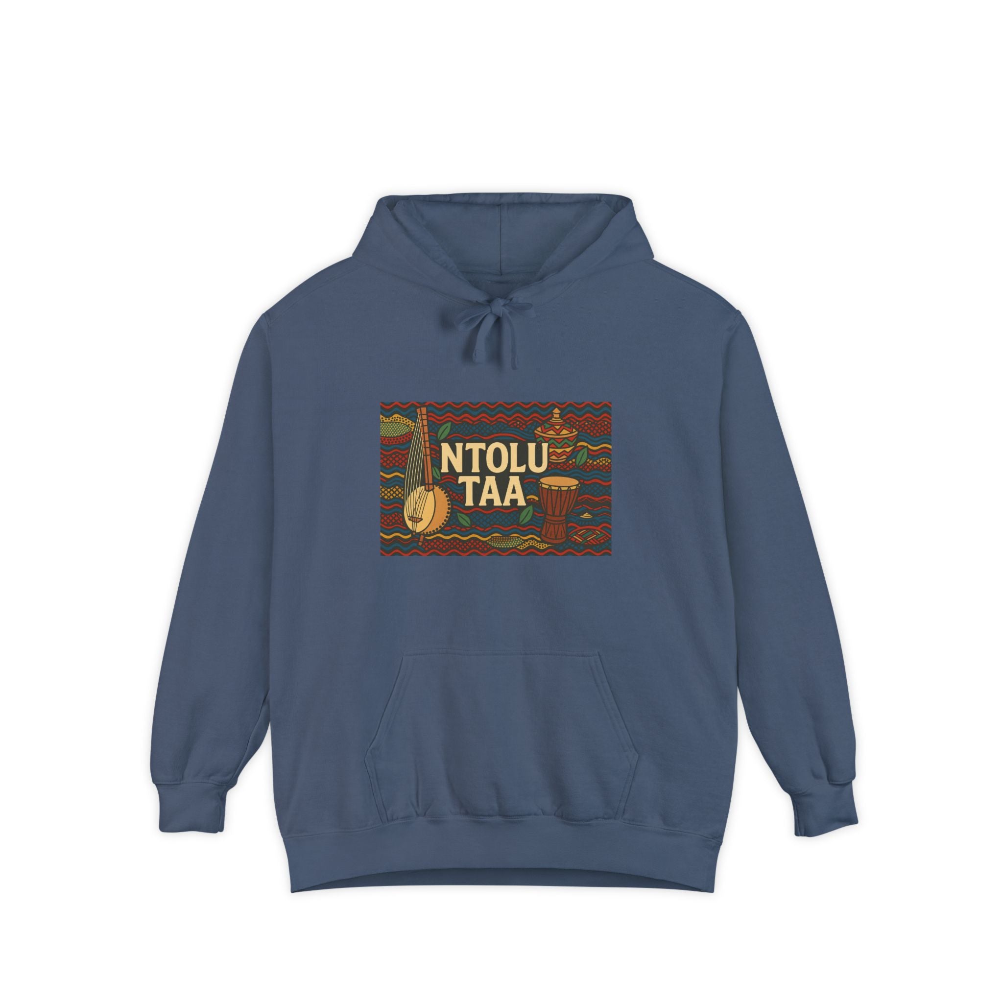 Ntolu Taa Graphic Hoodie — Vintage African Pattern Pullover