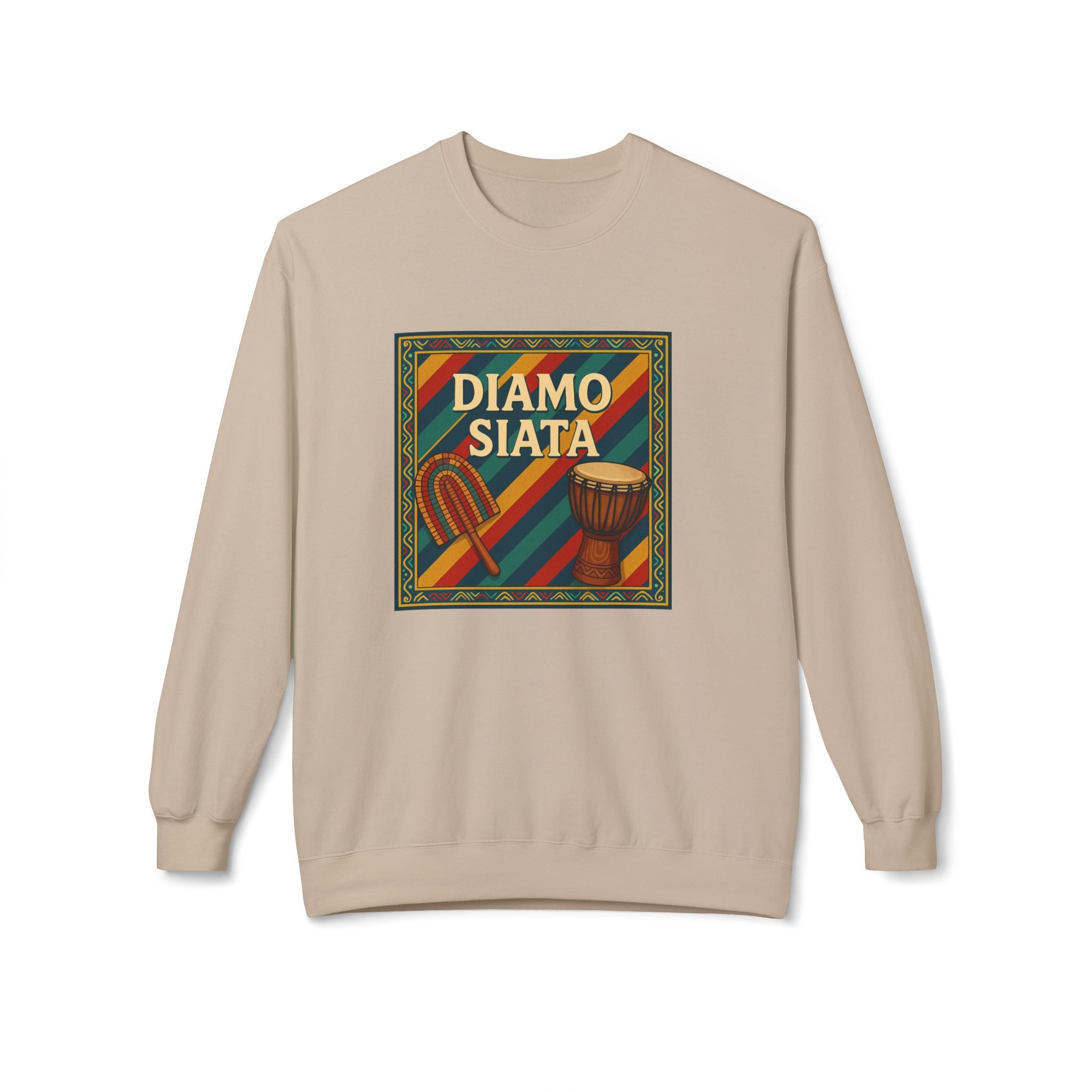 Diamo Siata Crewneck Sweatshirt – African Drum & Kora Graphic