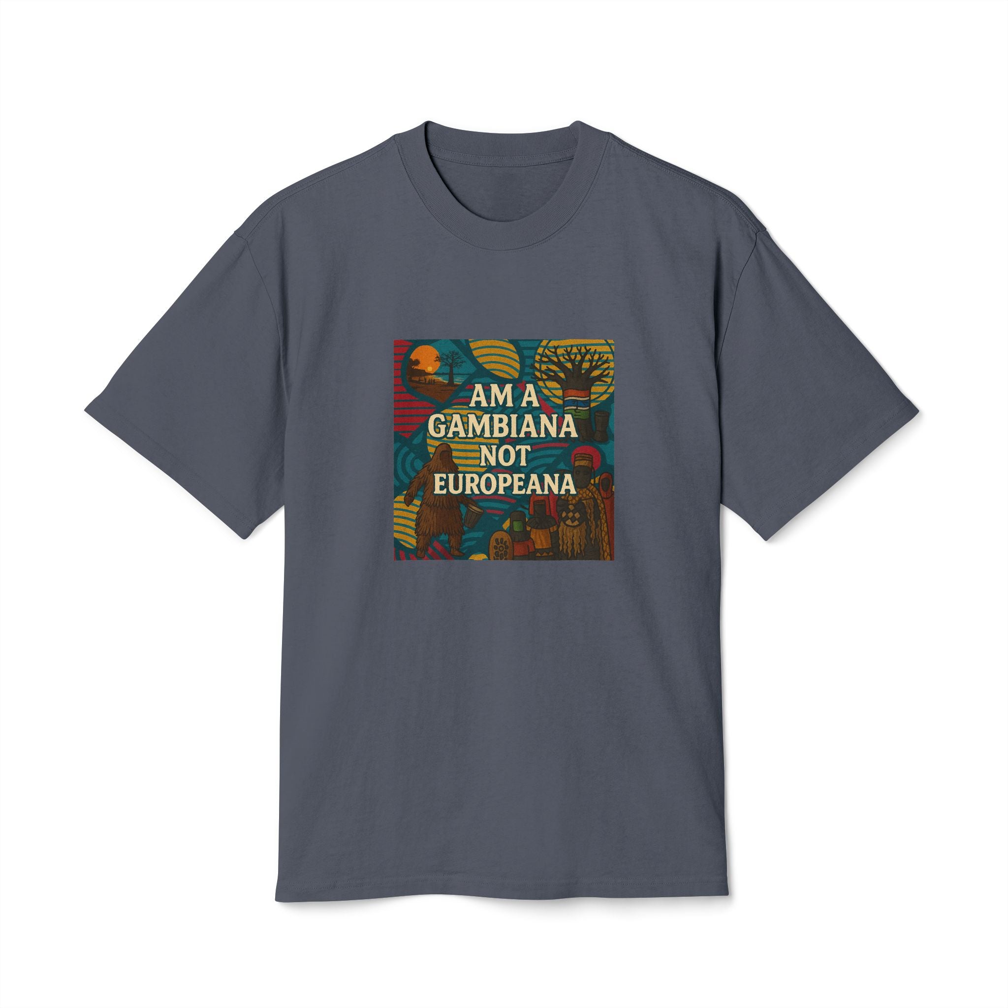 Gambiana Pride Tee – "I Am a Gambiana Not Europeana" Vintage-Style Graphic Shirt
