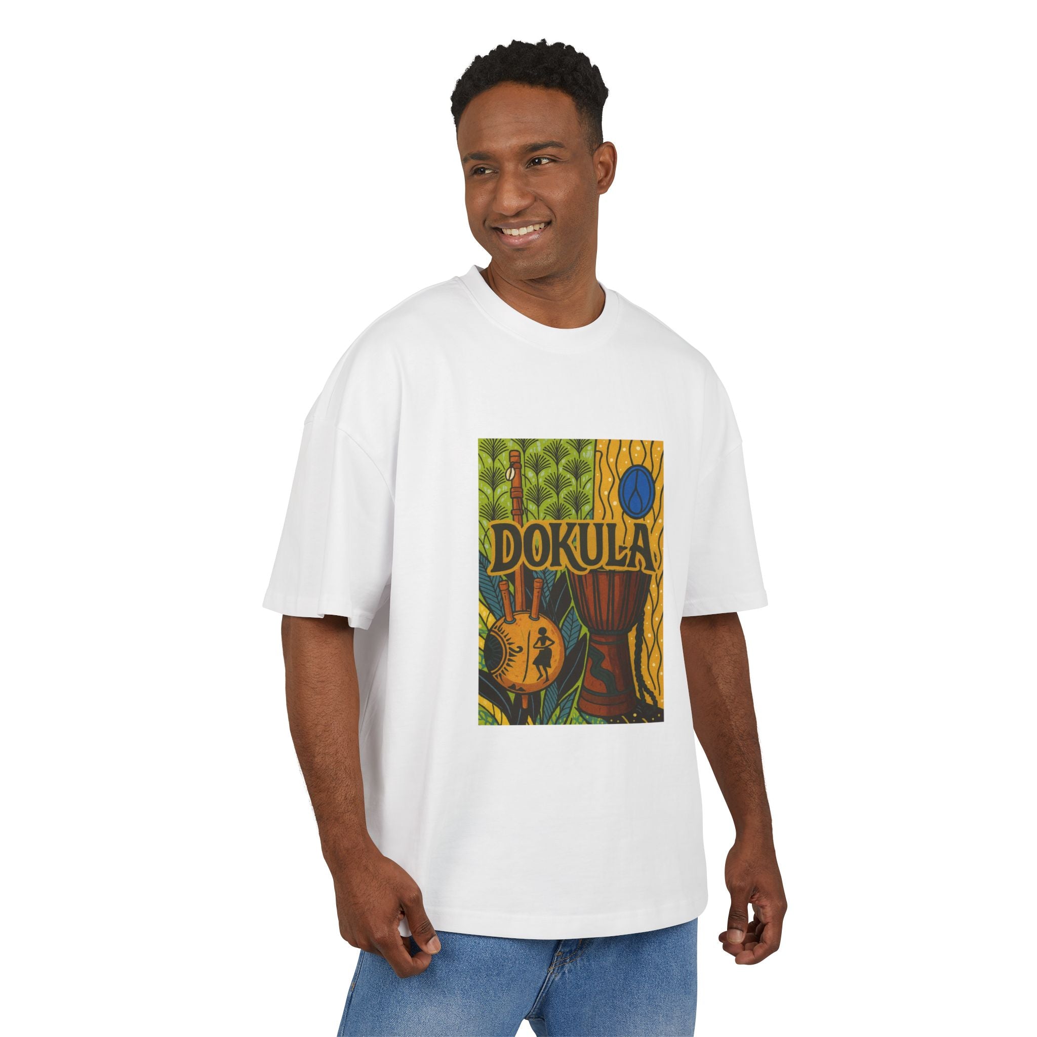 Dokula Guitar Art Tee — Tropical Vintage Music Graphic T-Shirt