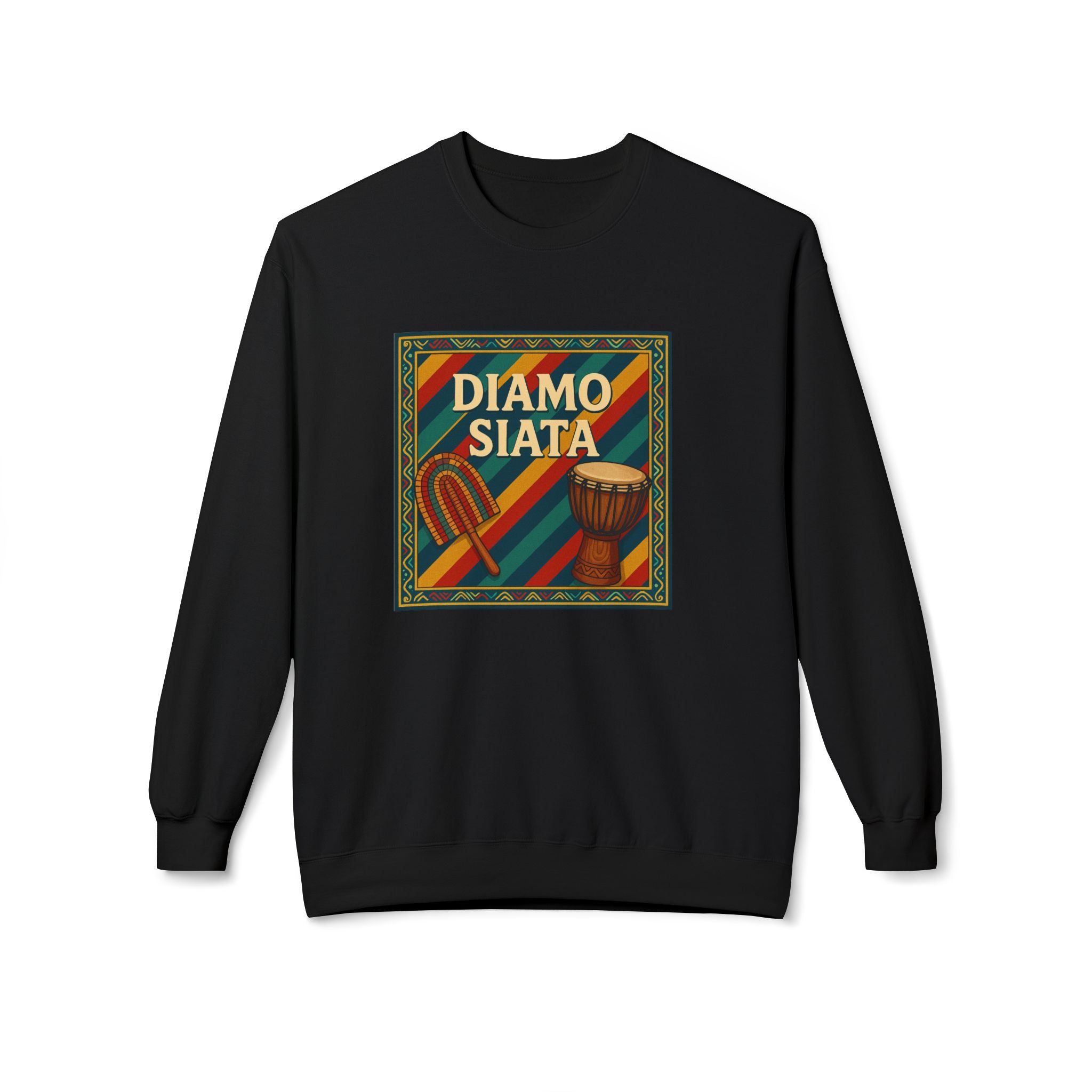 Diamo Siata Crewneck Sweatshirt – African Drum & Kora Graphic