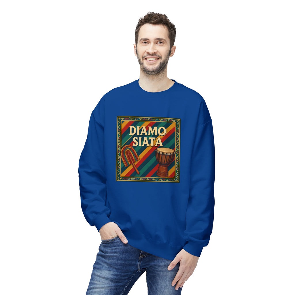 Diamo Siata Crewneck Sweatshirt – African Drum & Kora Graphic