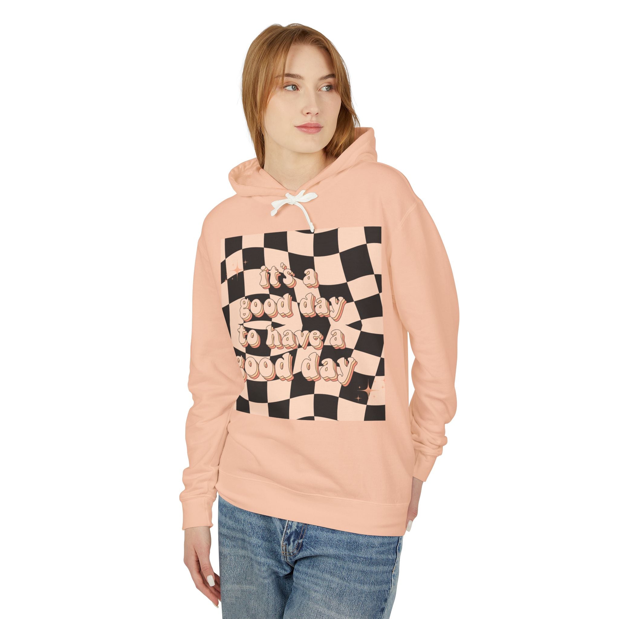 Good Day Lightweight Hoodie, Casual Sweatshirt, Unisex Pullover, Cozy Lounge Wear, Perfect Gift, Inspirational Apparel