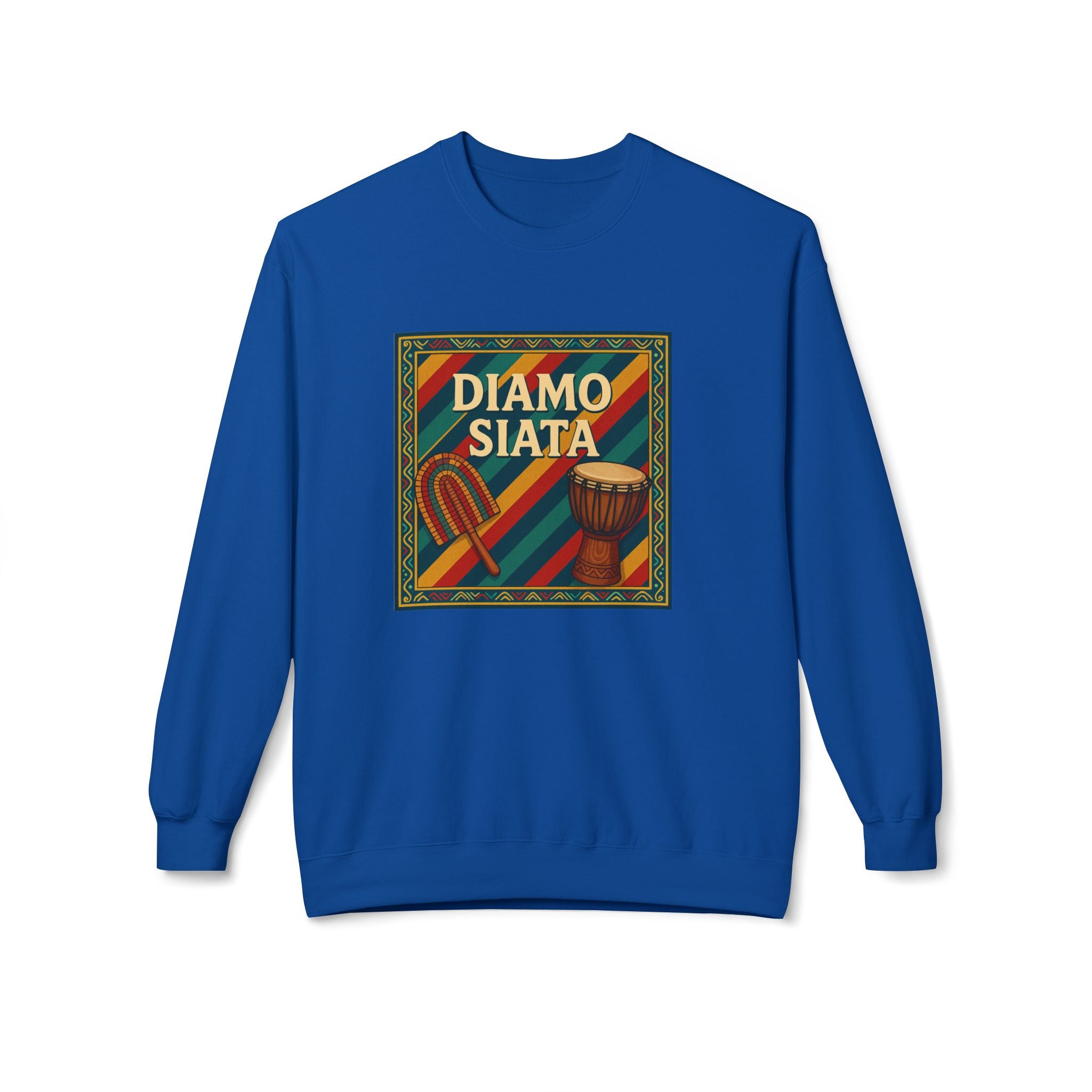 Diamo Siata Crewneck Sweatshirt – African Drum & Kora Graphic