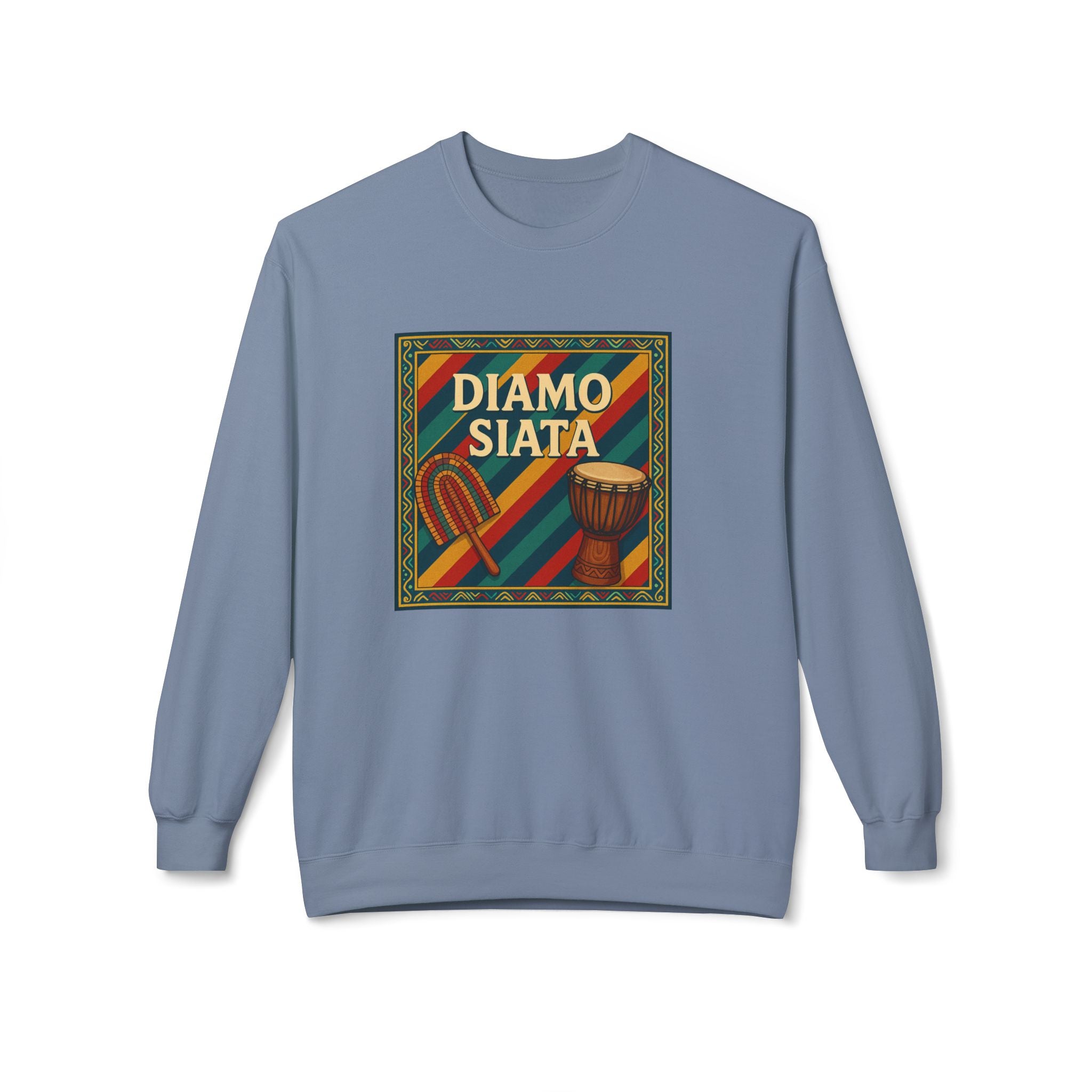Diamo Siata Crewneck Sweatshirt – African Drum & Kora Graphic