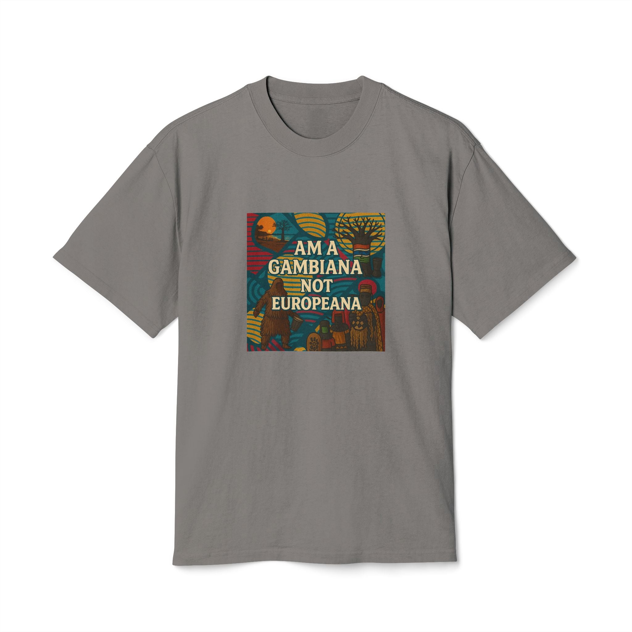 Gambiana Pride Tee – "I Am a Gambiana Not Europeana" Vintage-Style Graphic Shirt