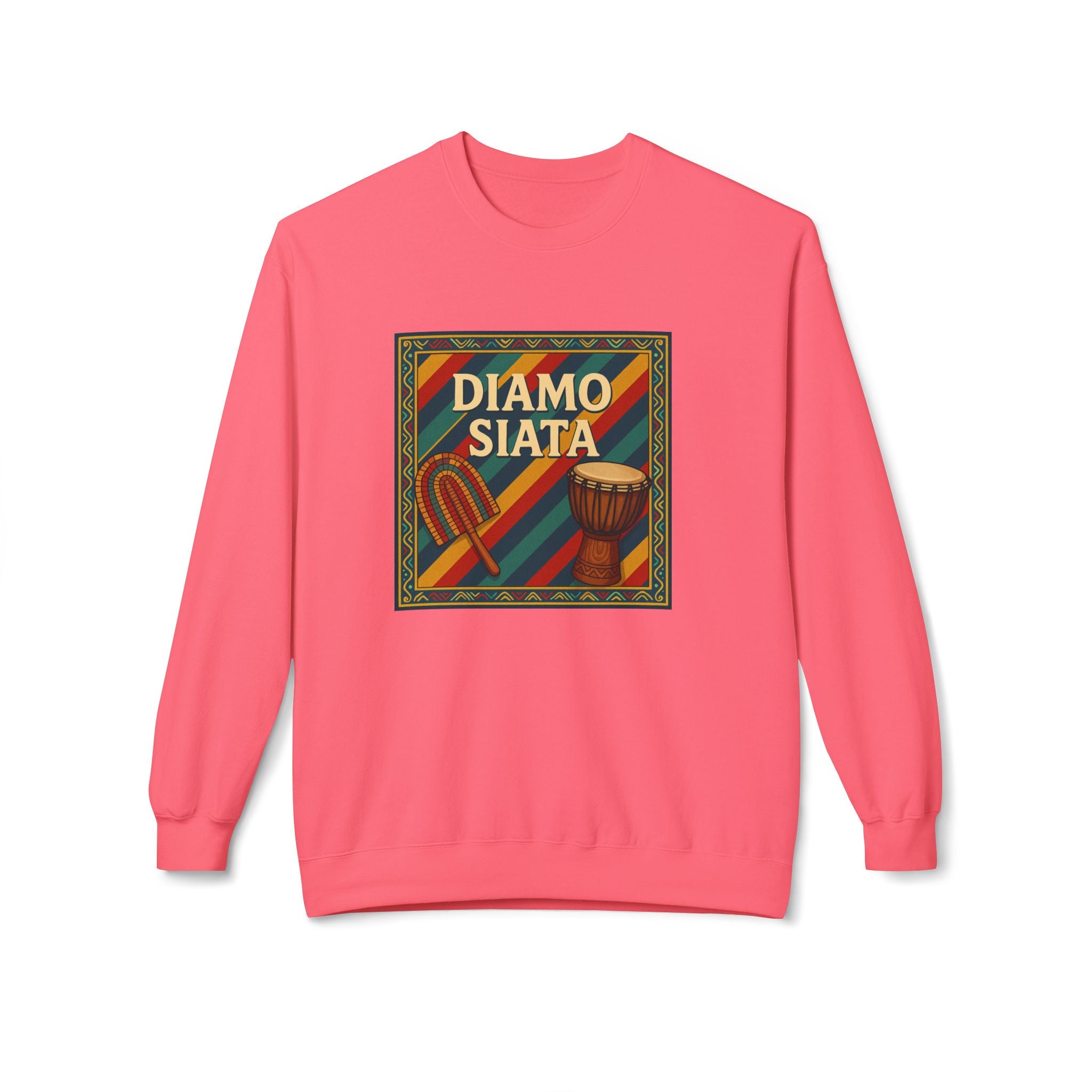 Diamo Siata Crewneck Sweatshirt – African Drum & Kora Graphic