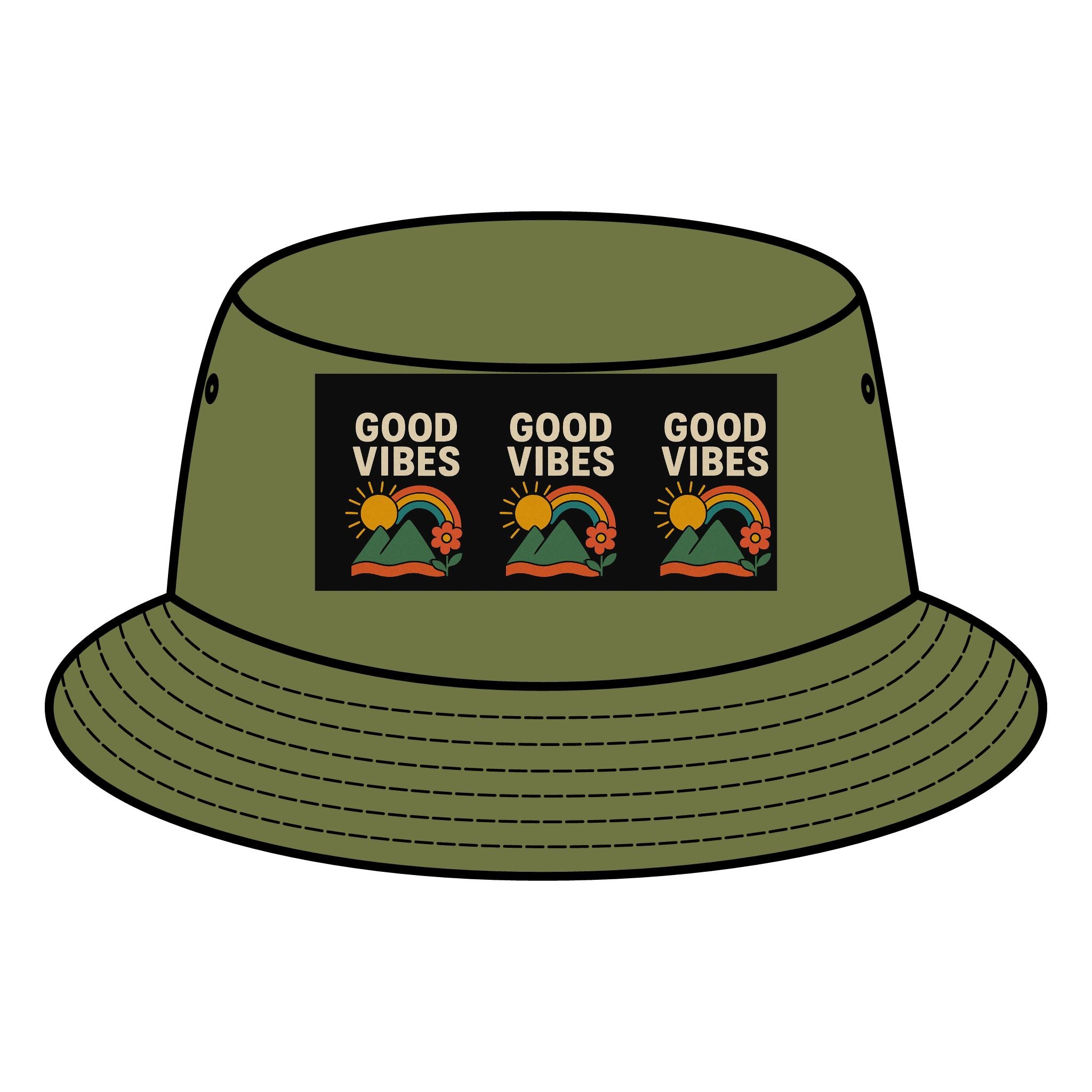 Good Vibes Bucket Hat | Trendy Sun Protection Hat, Summer Hat, Vacation Essentials, Festival Gear, Beachwear Accessory