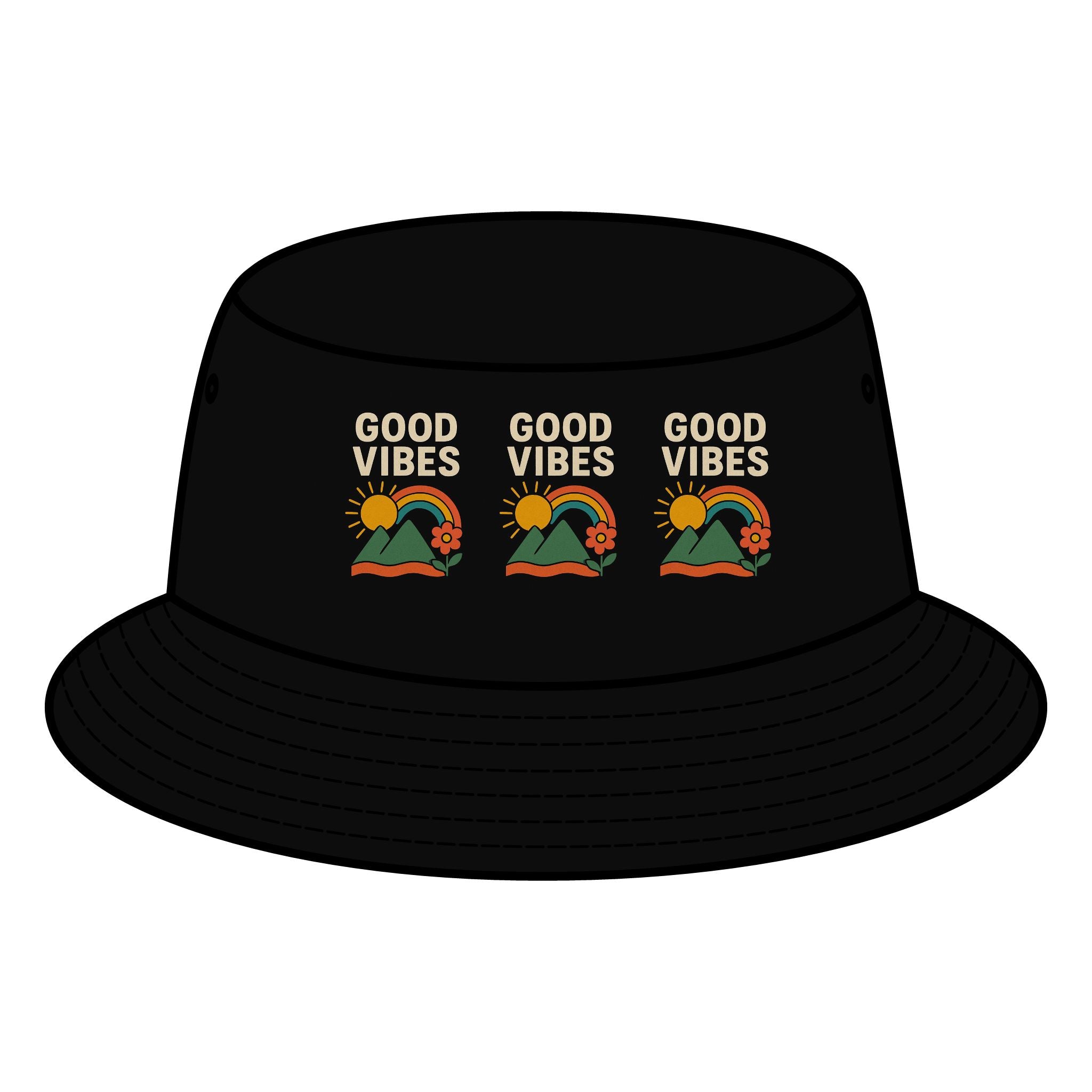 Good Vibes Bucket Hat | Trendy Sun Protection Hat, Summer Hat, Vacation Essentials, Festival Gear, Beachwear Accessory