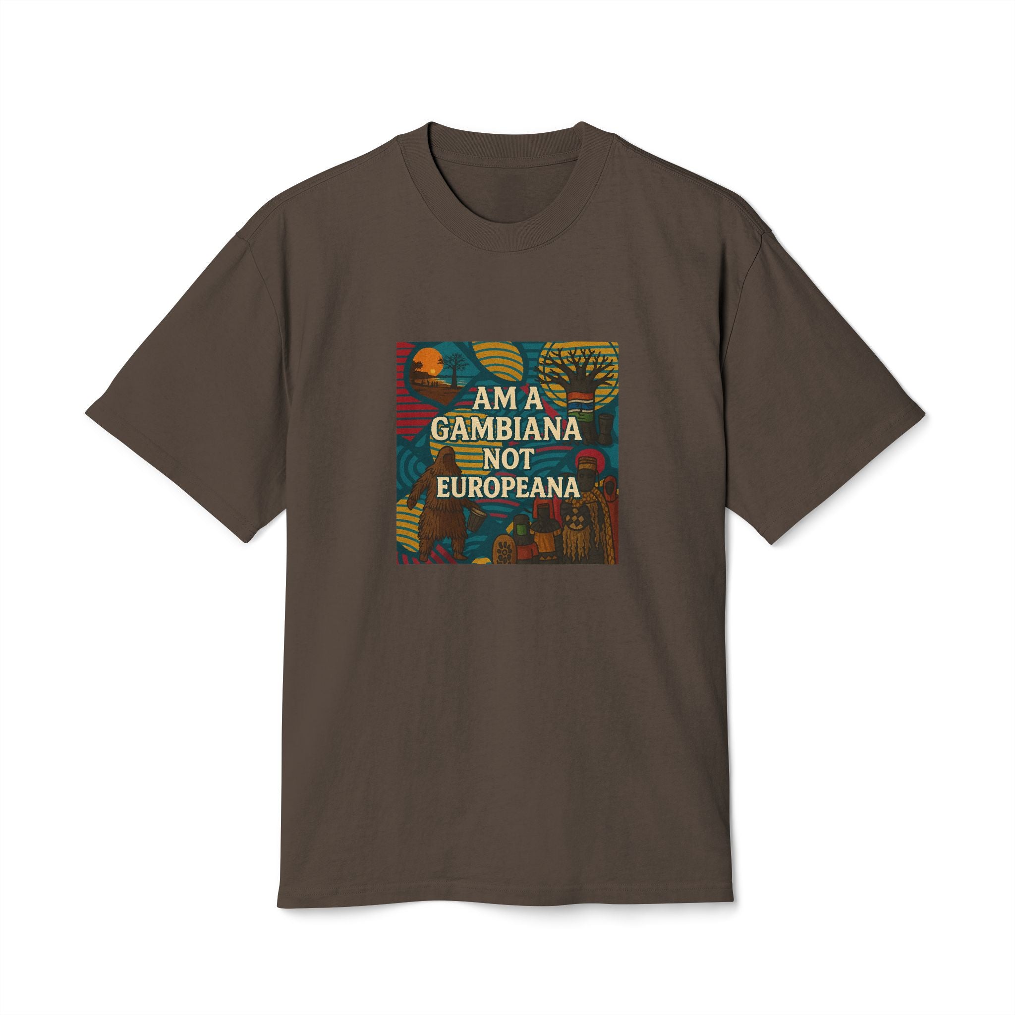 Gambiana Pride Tee – "I Am a Gambiana Not Europeana" Vintage-Style Graphic Shirt