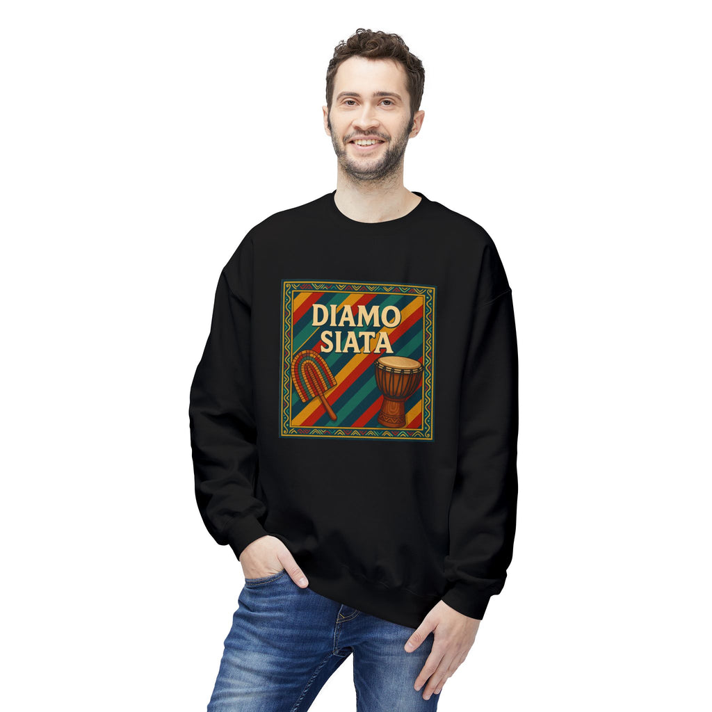 Diamo Siata Crewneck Sweatshirt – African Drum & Kora Graphic