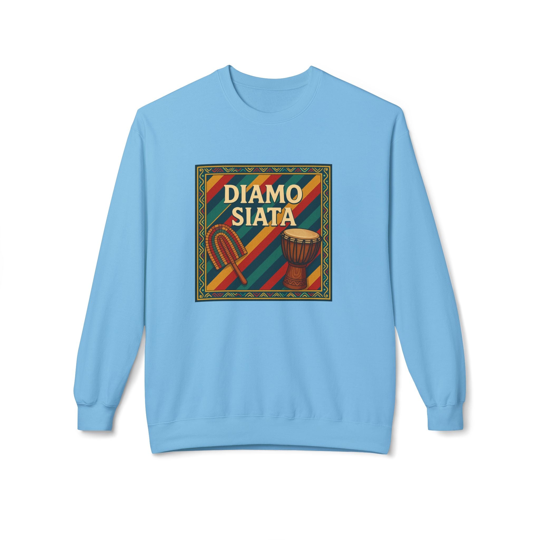Diamo Siata Crewneck Sweatshirt – African Drum & Kora Graphic