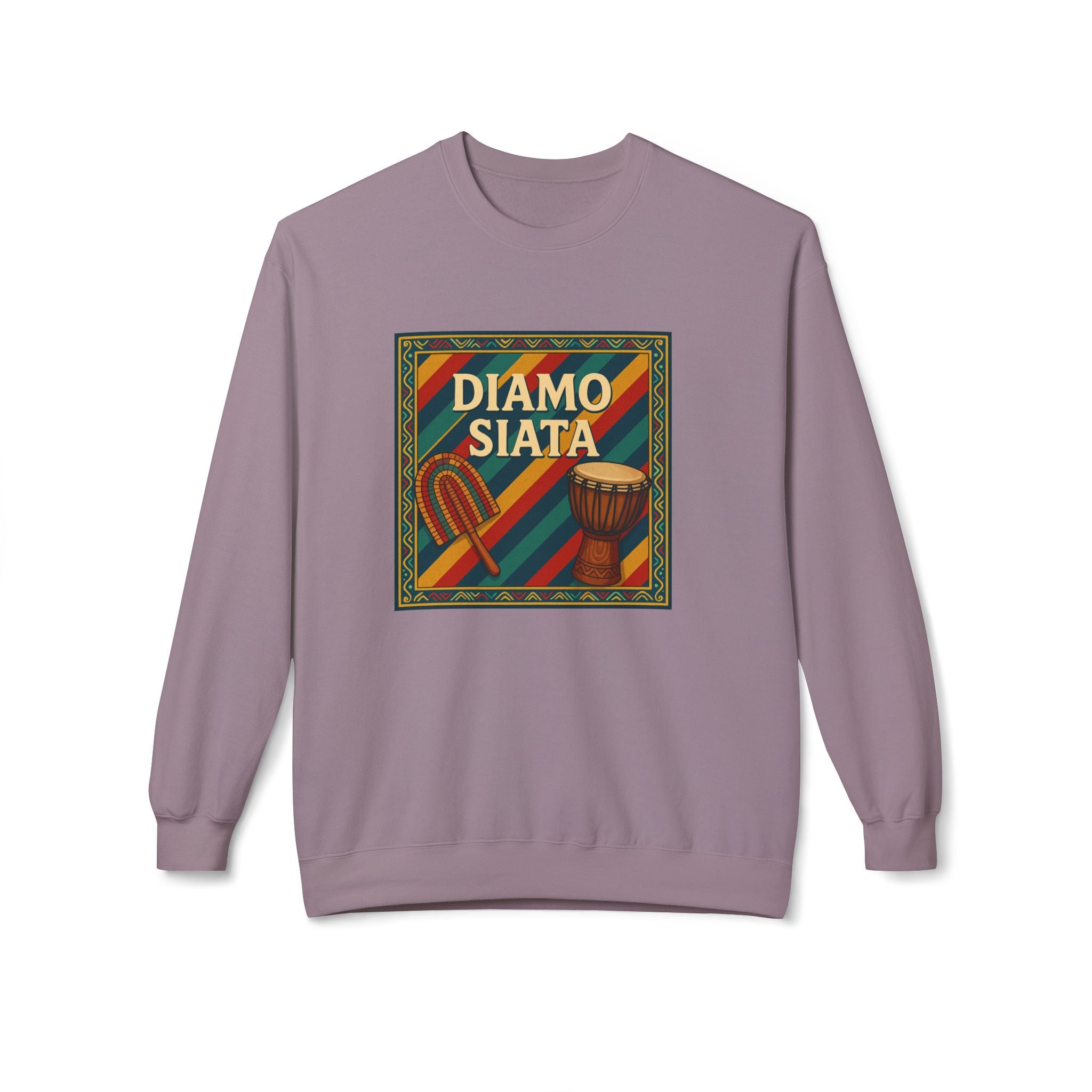 Diamo Siata Crewneck Sweatshirt – African Drum & Kora Graphic